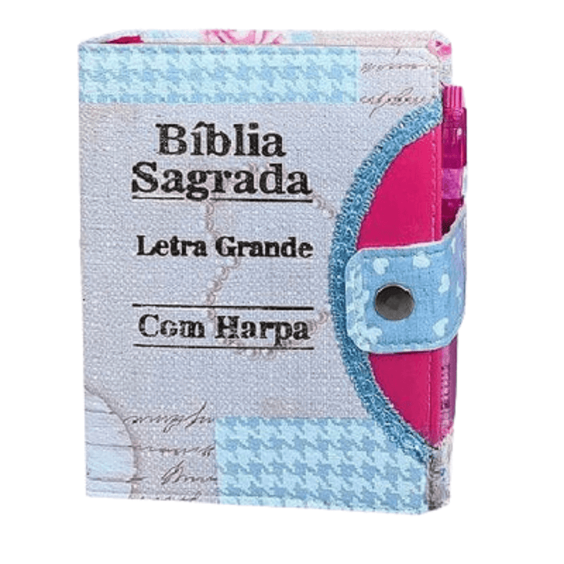 Bíblia Azul e Rosa com Harpa