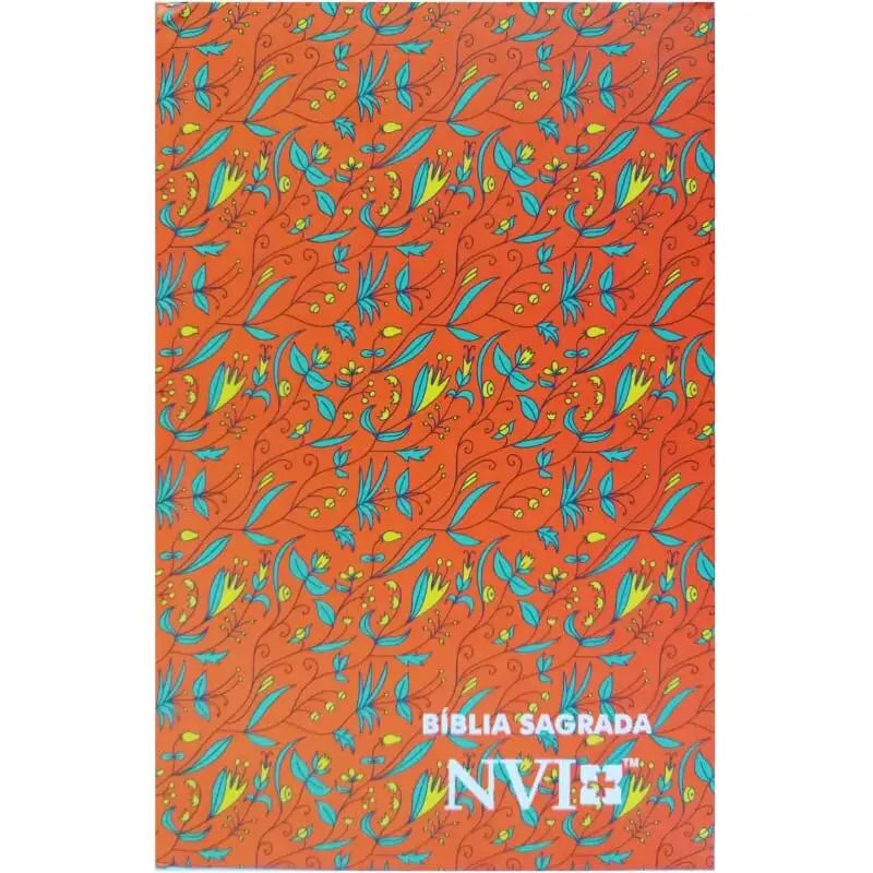 Bíblia Sagrada NVI - Capa Dura Slim, Floral Salmão