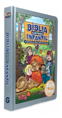 Bíblia Infantil Ilustrada Capa Dura Prata