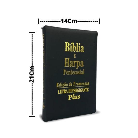 BÍBLIA SAGRADA PENTECOSTAL COM HARPA, ZIPER E LETRAS HIPERGIGANTES - A LOJA DAS BÍBLIAS