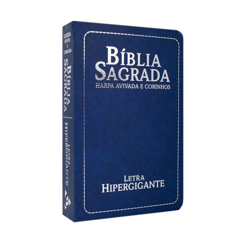 Bíblia Azul com Harpa e Letra Hipergigante