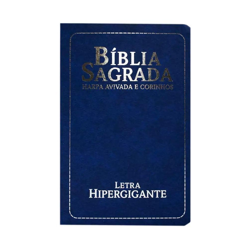 Bíblia Azul com Harpa e Letra Hipergigante